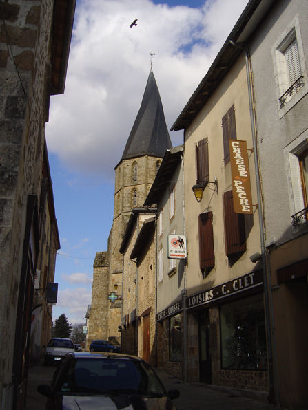 The distinctive twisted spire of the Church dominates the skyline