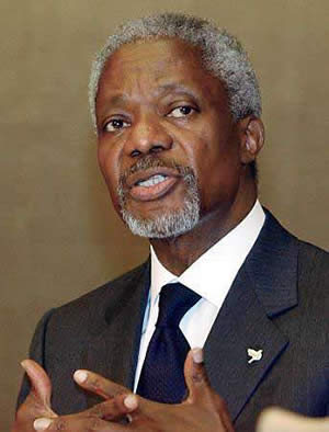 Kofi Annan  former Secretary General of the United Nations. Nobel Peace Prize Laureate.