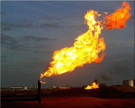 Natural gas fire