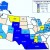 Dark blue states show where large amounts of natural gas are extracted, medium blue, moderate, light blue little, white no gas extracted.