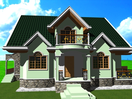 3d Residential Rendered by Autocad