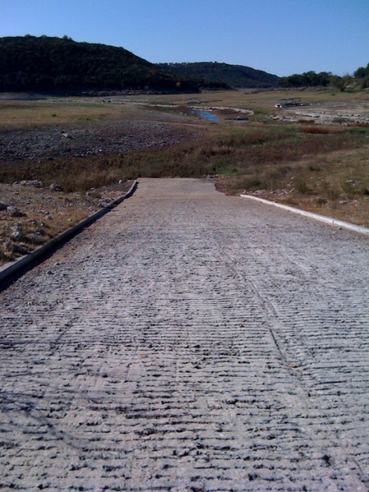 A boat ramp on Lake Travis during the drought!