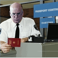as we left the baggage hall the customs men turned blue