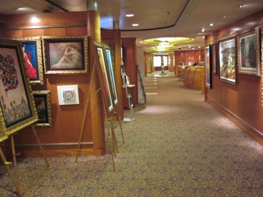 Art Gallery area displaying artwork to be auctioned off