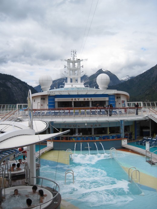 Pool and other water activities on the top deck