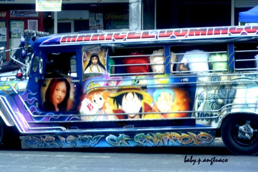 Side decorations on the jeepney