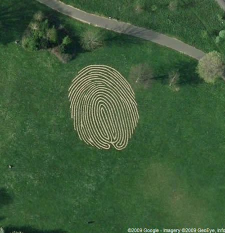 This Photo looks like human finger print but in real it is a photo of a park in UK called Hove.Its area is 38 meter.