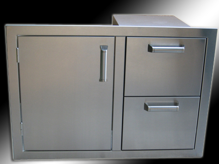 built in combination access door with drawers