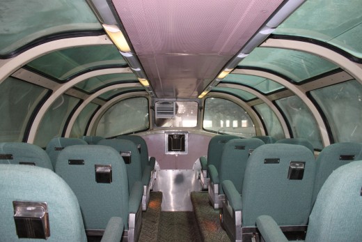 Silver Crescent car, top level at Gold Coast Railroad Museum 