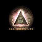 A symbol of the Illuminati (pyramid with all-seeing eye and also seen on the backside of the one-dollar bill)