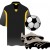Black soccer shirt, ball and shoes clip art