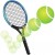 Tennis racket and bouncing tennis ball clipart