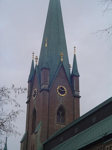 The clock tower of Linkoping Cathedral