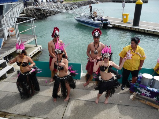 Our official welcome before the fatal harbour swim