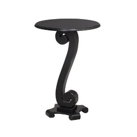 Black antique round end table