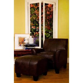 Bogart leather club chair and ottoman set