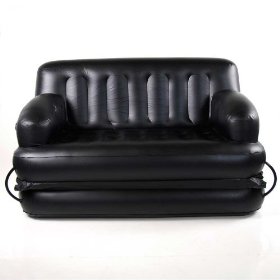 black inflatable sofa bed