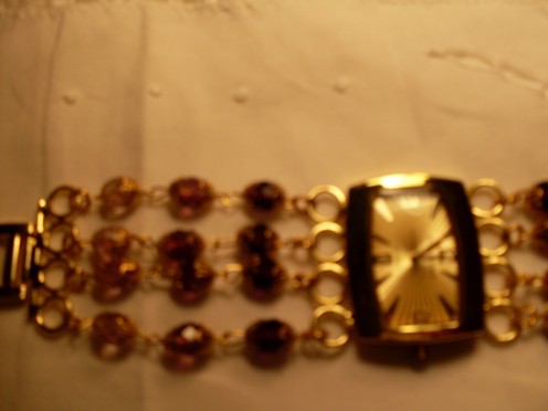 Beaded Amethyst Bracelet Watch