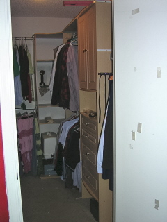 Closet after. Not bad for a weekends work.
