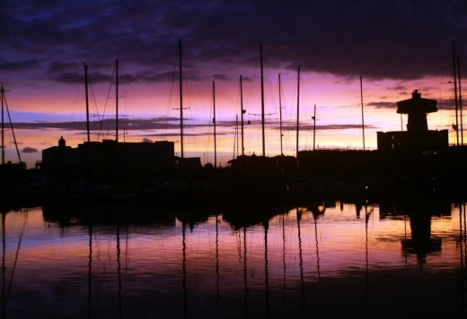 Evening descends after a storm at Marina Mazatlan - Earlier that day the wind blew 80 knots with sheets of rain you could hardly see through. 