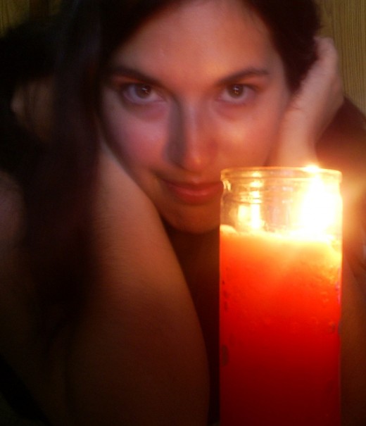I used a candle to set the mood in this alluring shot.