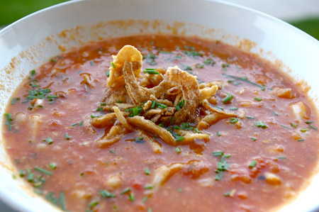 Tomato Basil souip with Chives