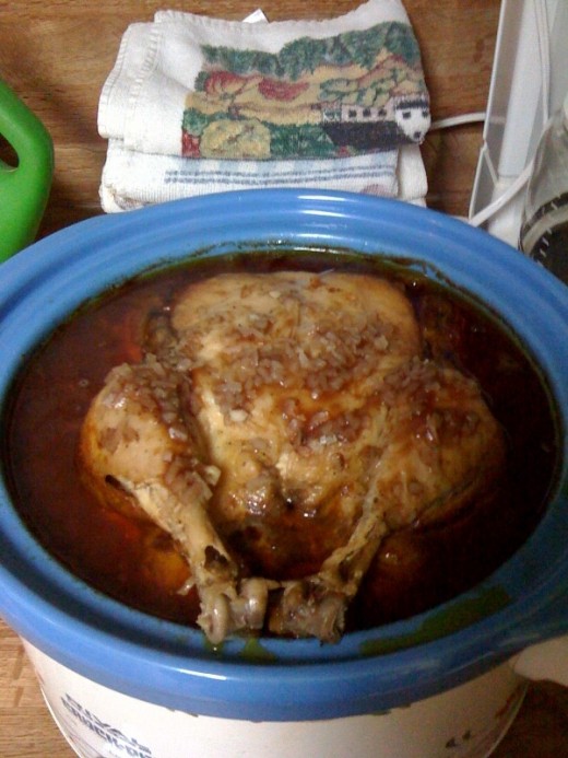 The chicken is looking done and ready to remove!