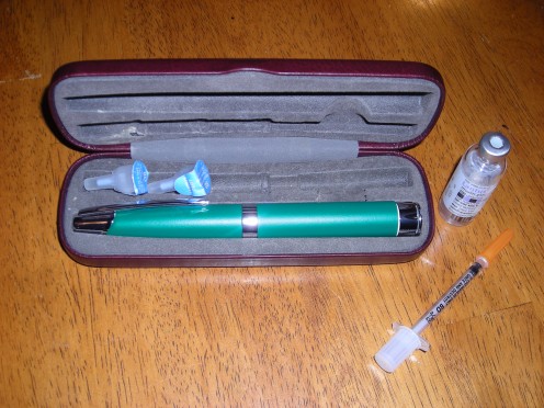 Option # 2 for multiple daily injections is an insulin pen. Although much easier than syringes, still a headache!