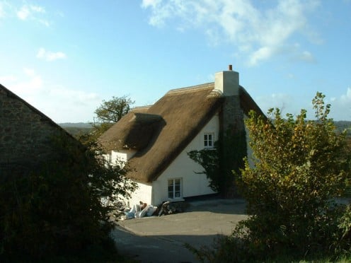 The new thatch - but there is still a lot of work to do on the house.