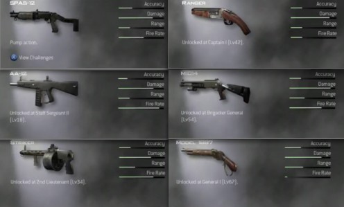 Some of the games Shotguns