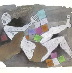 Shree.Drupadi shown Naked in F M Hussian's painting.