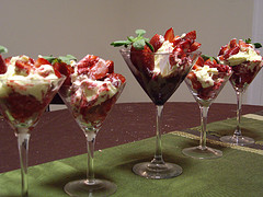 Trifle made in individual portions makes an Ideal Desert for Weddings or large Social Gatherings.