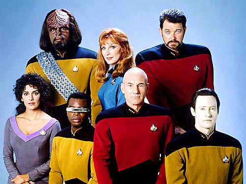 Star Trek: The Next Generation.  Other cast members included Will Wheaton as Wesley Crusher, Whoopie Goldberg as Guinan, and Denise Crosby as Tasha Yar.
