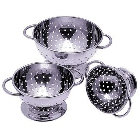 3 piece mini stainless steel colander set