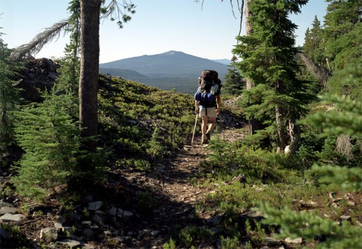 Jondolar climbing up toward Devil's Peak.