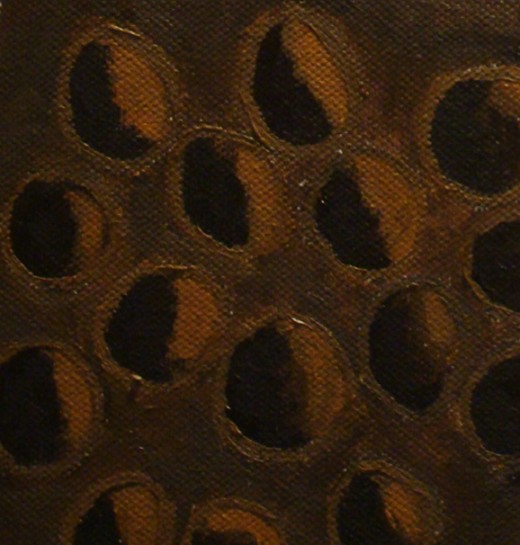 Texture painting of a lotus pod