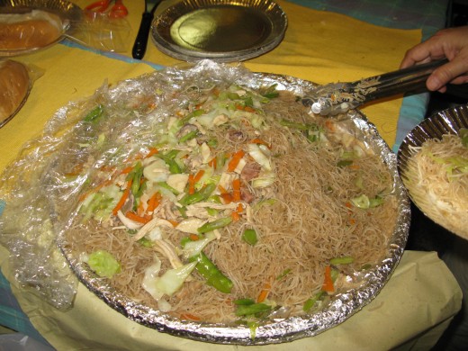 "Pancit" or Filipino Noodles for feeding. There's never enough.