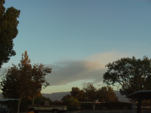 Early morning October sky with the San Bernardino Mountains in background.