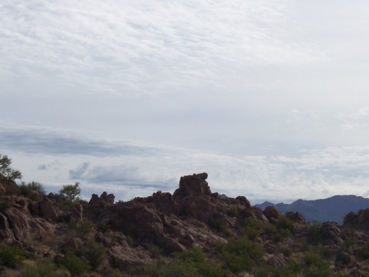 Could this be the rock formation of "Escarbadia" as drawn on the Lost Dutchman mine map?