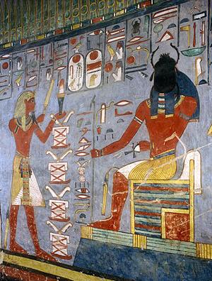 Ramses I offering gifts to Atum Ra Kheperi. Image Credit: myopera.com