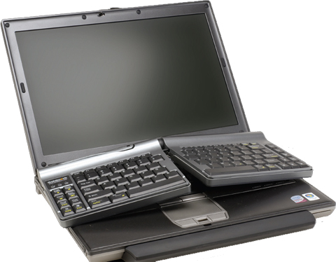 Goldtouch ergonomic keyboard for laptops.
