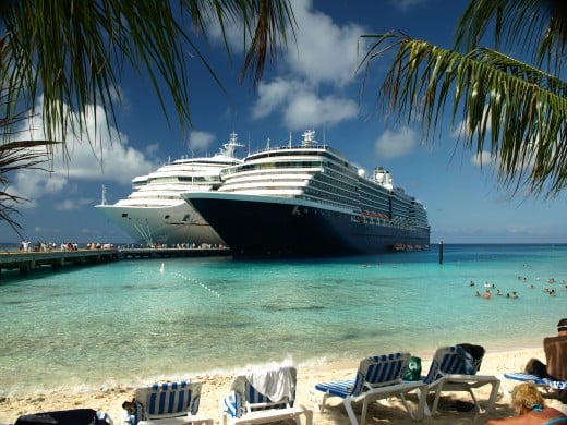 Cruise ships in port.  Approximately 70% of their passengers bought travel insurance.