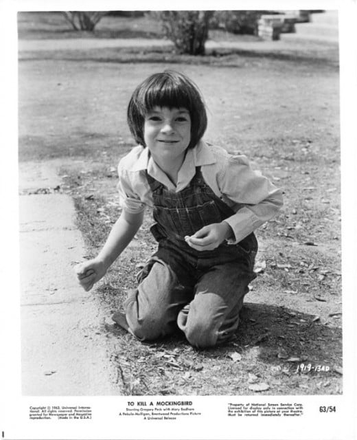 Scout Finch, played by Mary Badham, To Kill A Mockingbird, 1962