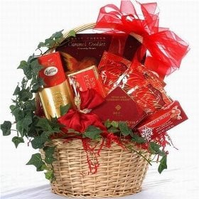 Elegant gourmet chocolate gift basket from Sweet Wishes For You!