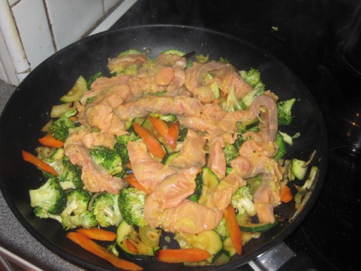 adding the salmon