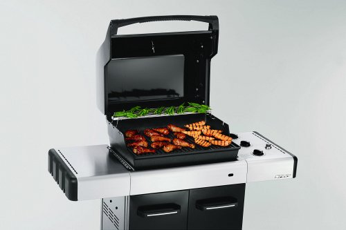 How much food will barbeque depends on both the temperature and the size of the cooking surface of the grill.