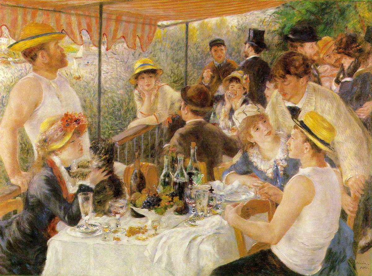 "LUNCHEON OF THE BOATING PARTY" BY PIERRE AUGUSTE RENOIR IN 1881 (THE PHILLIPS COLLECTION, WASHINGTON DC)