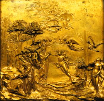 "The Gates of Paradise": Panel 1 - "Genesis," Adam and Eve