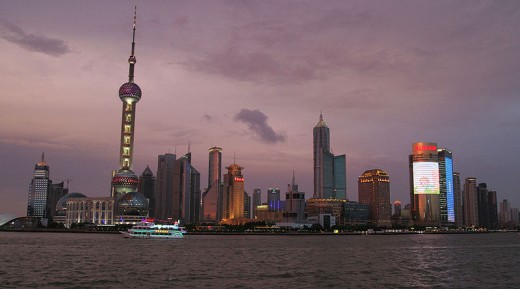 China - the Lujiazui financial district of Pudong, Shanghai. This is a modern financial and commercial hub in modern day China