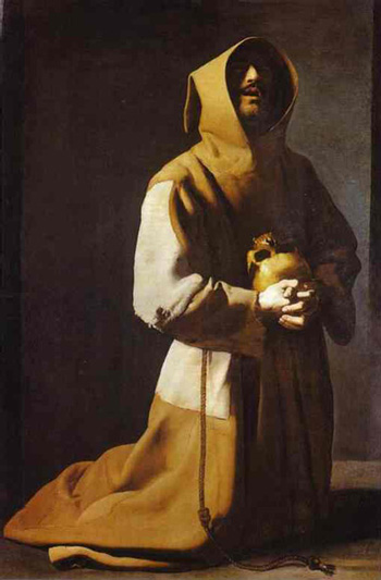 "FRANCIS OF ASSISI" PAINTED  BY FRANCISCO DE ZURBARAN IN 1635